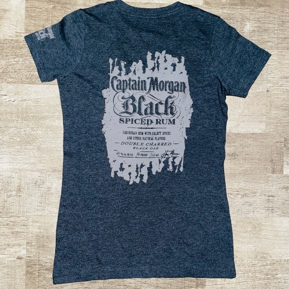New Womens Captain Morgan Black Spiced Rum Shirt - Picture 1 of 5